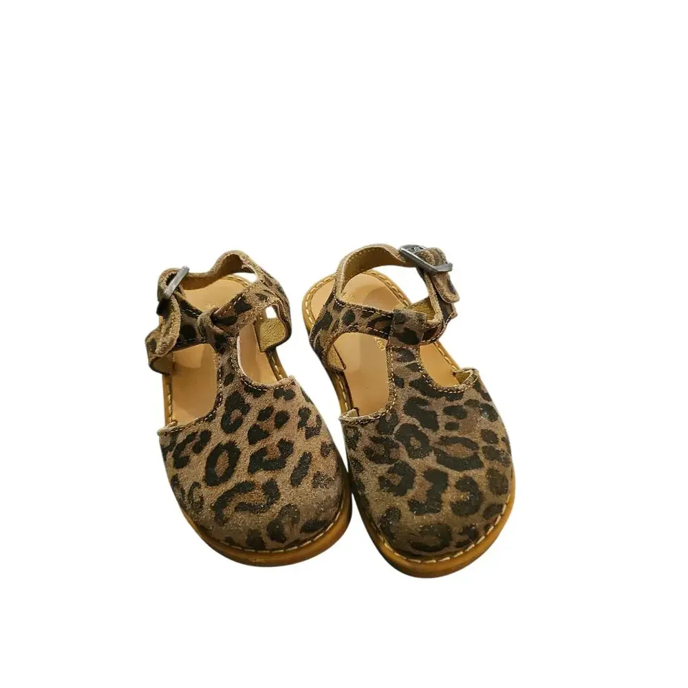 Freshly Picked Leopard Newport Clog sandals toddler sz 6 girls shoes